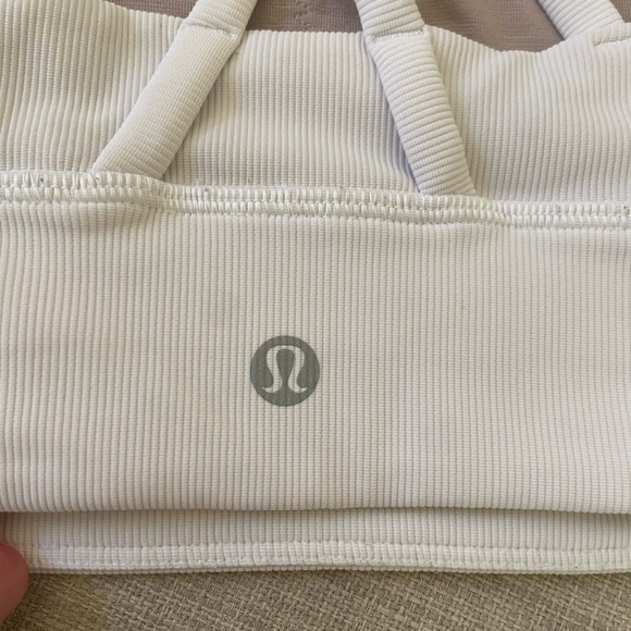Lululemon white ribbed, criss cross back sports tank! - Picture 3 of 3